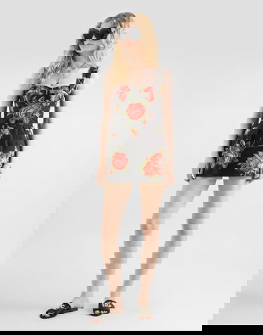 Šaty Dolce & Gabbana Rose Bouquet-print Cotton Dress Rôznofarebný | F7BB8THS5UTHN5ZN, 1