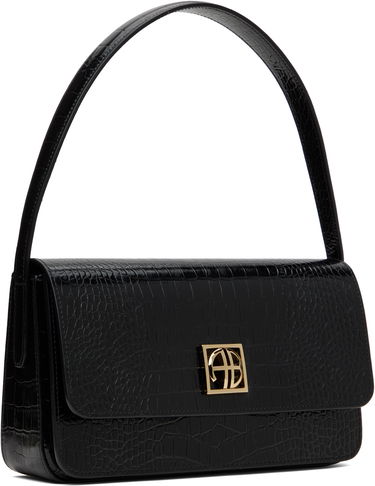 Kabelka Anine Bing Crocodile Embossed Leather Shoulder Bag Čierna | A-13-10232-010, 4