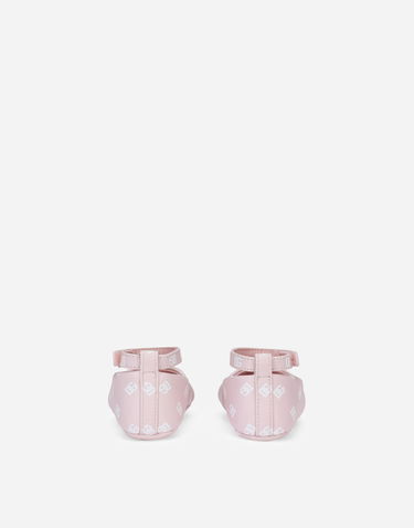 Tenisky a topánky Dolce & Gabbana Nappa Leather Newborn Ballet Flats With Dg-logo Print Ružová | DK0065AS690HFUTW, 2