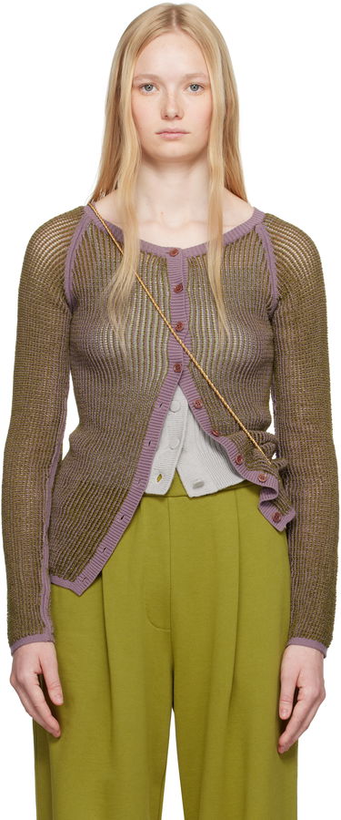 Sveter Dries Van Noten Dries Van Noten Open Knit Cardigan Fialová | 251-011244-1709, 0