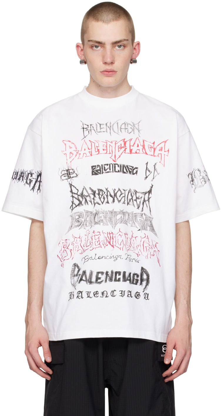 Tričko Balenciaga DIY Metal T-Shirt Biela | 641675-TPVO2-9065, 0