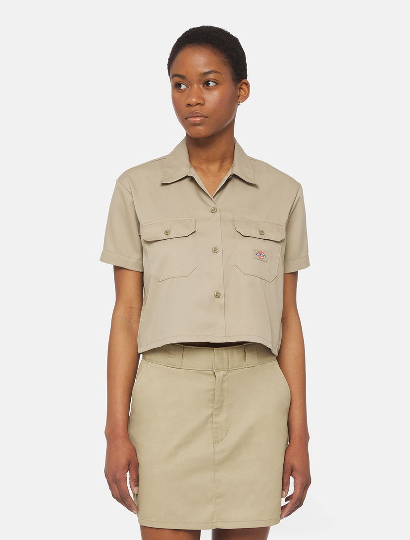 Košeľa Dickies Cropped Work Shirt Zelené | 0A4YSX