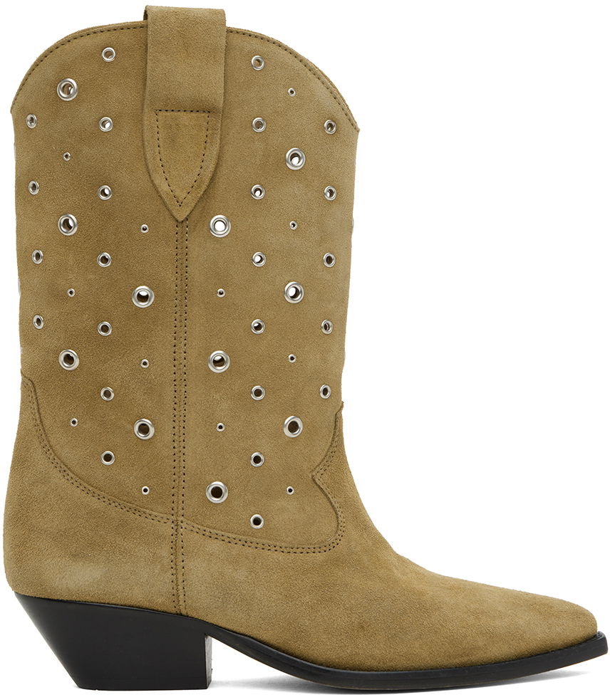 Oblečenie ISABEL MARANT Isabel Marant Duerto Suede Eyelet Boots Béžová | 24EBO0003FA-B2A05S, 0