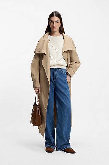 Džínsy BOSS Regular-fit wide leg jeans Modrá | 50552093, 1