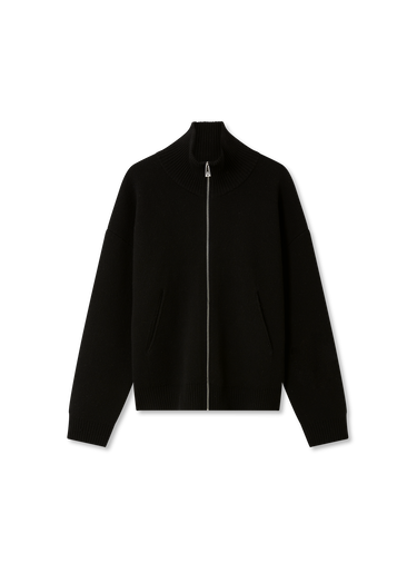 Sveter AXEL ARIGATO Core Ribbed Collar Zip-Up Sweater with Front Pockets Čierna | A2143004, 0