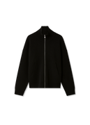 Core Ribbed Collar Zip-Up Sweater with Front Pockets