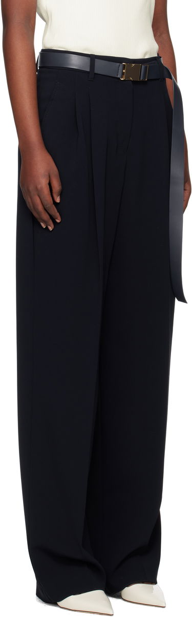Nohavice Max Mara Max Mara Neottia Pleated Wide-Leg Trousers Navy | 2516131011600, 1