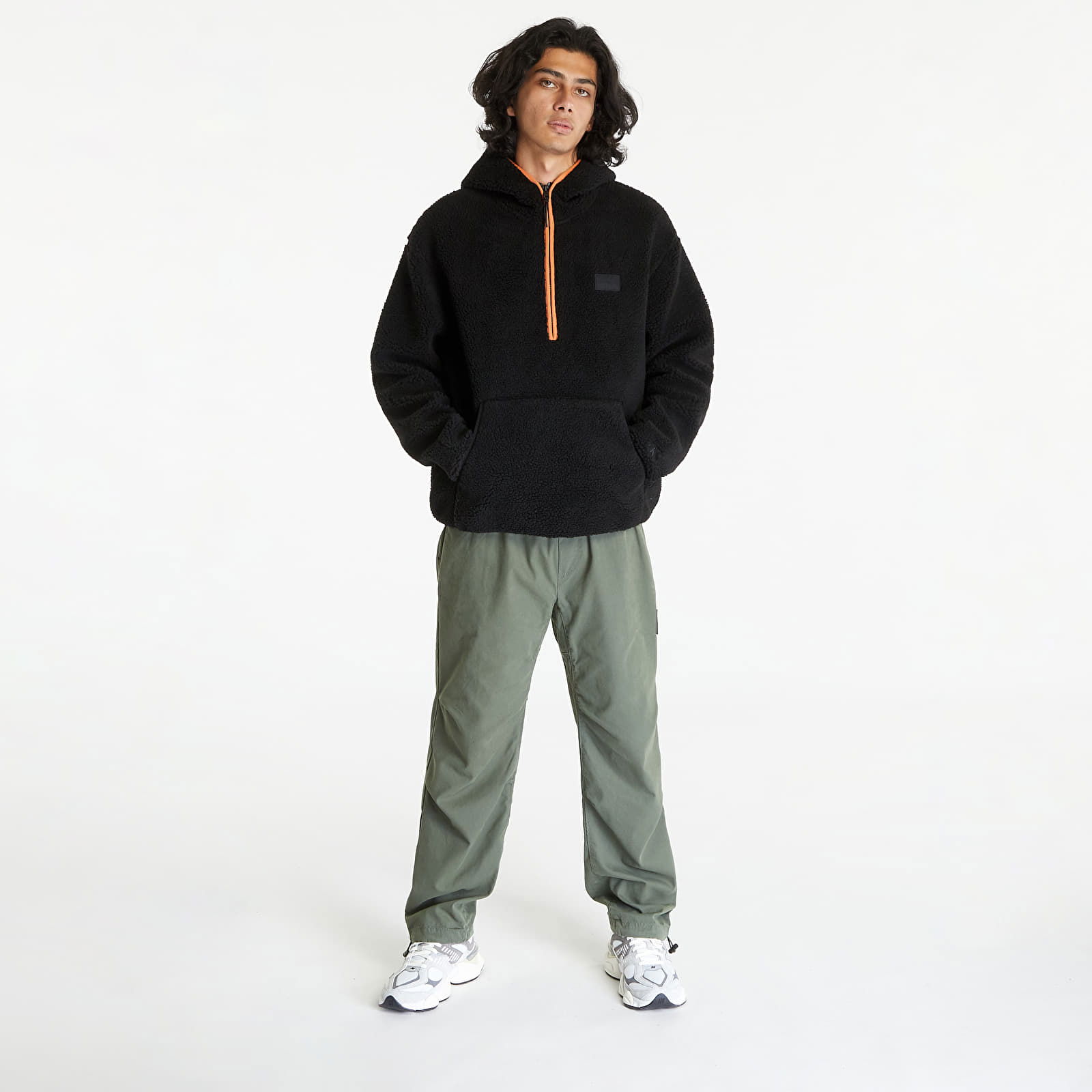 Jeans Sherpa Half-Zip Hoodie Black