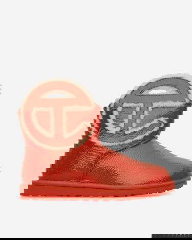 Tenisky a topánky UGG Telfar Logo Mini Crinkle Leather Boots Spicy Pumpkin Červená | 1155790 SYP, 0
