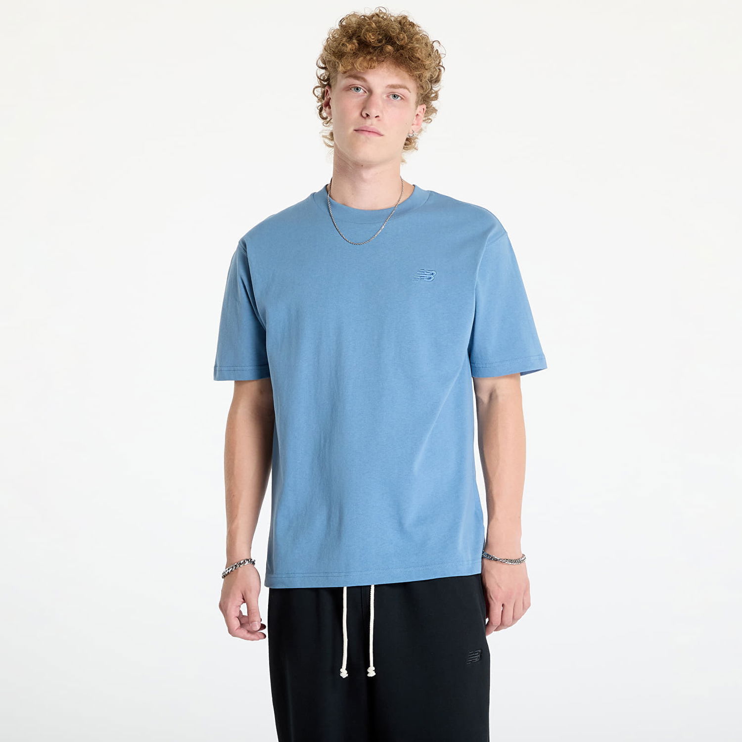 Tričko New Balance Athletics Cotton T-Shirt Heron Blue Modrá | MT41533HEB, 0