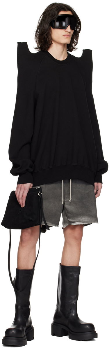 Taška cez rameno Rick Owens Rick Owens Adri Suede Shoulder Bag Čierna | RA01D0427 LCK, 3