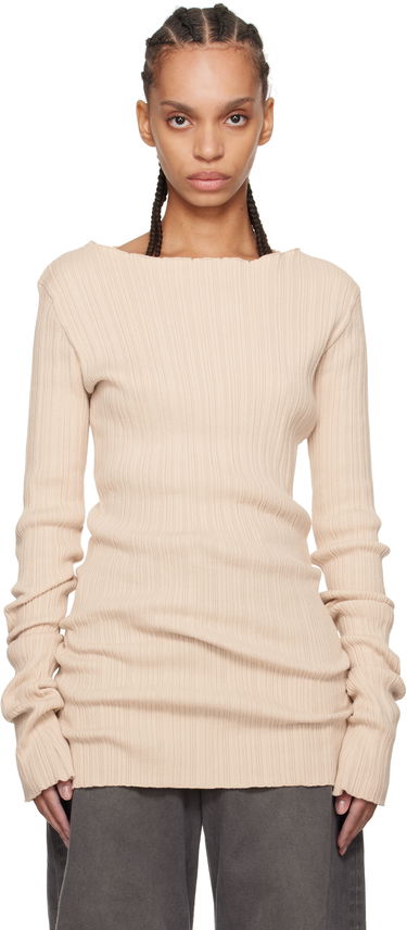 Sveter Entire Studios Entire Studios Arches Ribbed Knit Sweater Béžová | ES2716BU, 0