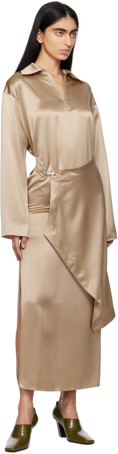 Šaty Nanushka Nanushka Colter Satin Maxi Dress Béžová | NW25RSDR02672, 3