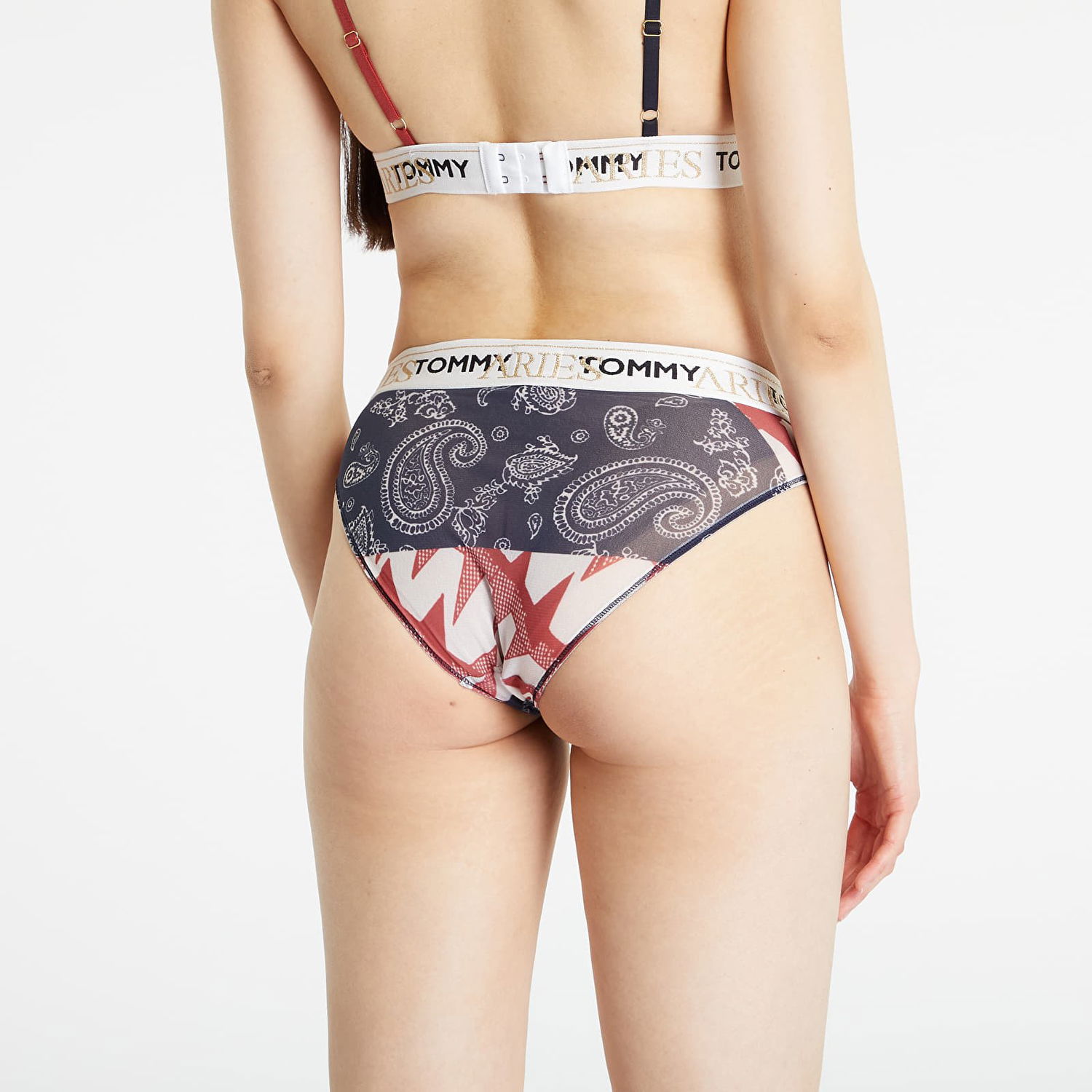 Nohavičky Tommy Hilfiger x Aries Sheer Mid Rise Logo Print Briefs Rôznofarebný | UW0UW04662 0KD, 1