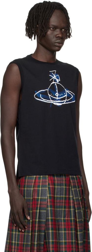 Tielko Vivienne Westwood Vivienne Westwood Drawn Orb Sleeveless T-Shirt Čierna | 2G01000A-J001M-, 1