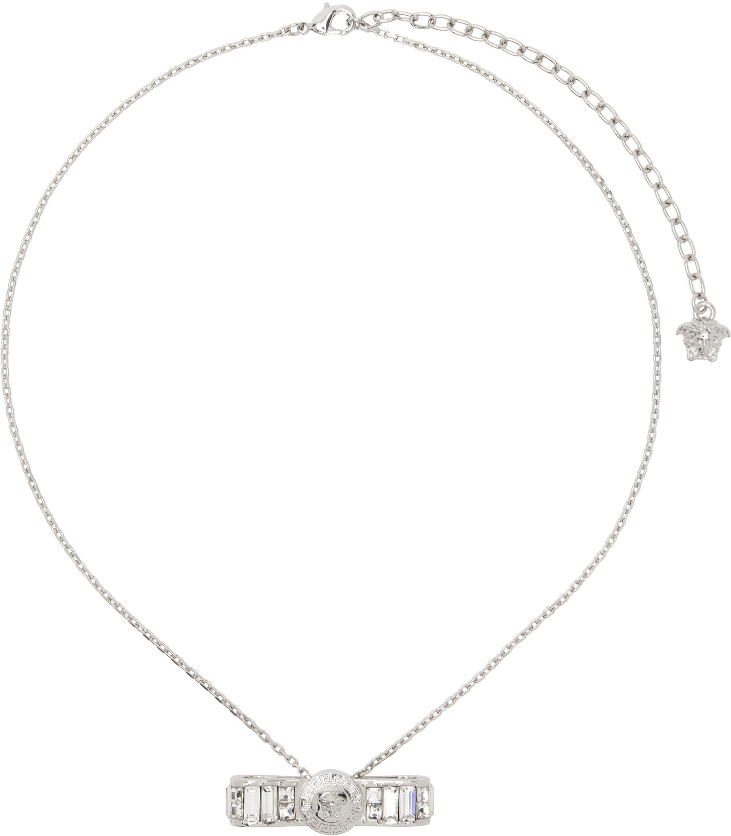 Náhrdelník Versace Versace Gianni Crystal Ribbon Pendant Necklace Metalická | 1018966_1A00621_4JEE0, 0