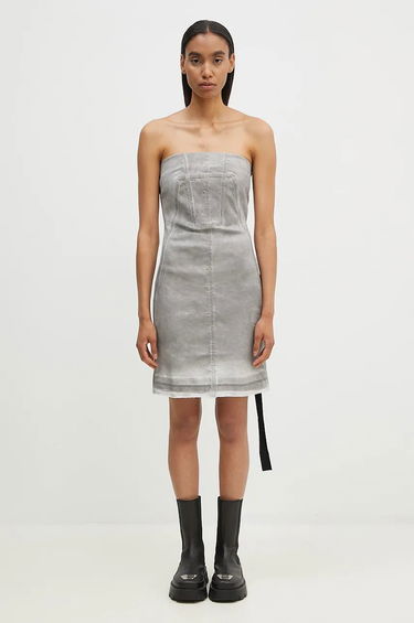 Šaty Rick Owens Splintered Denim Bustier Mini Dress Šedá | DS02D2501.HSCF, 0