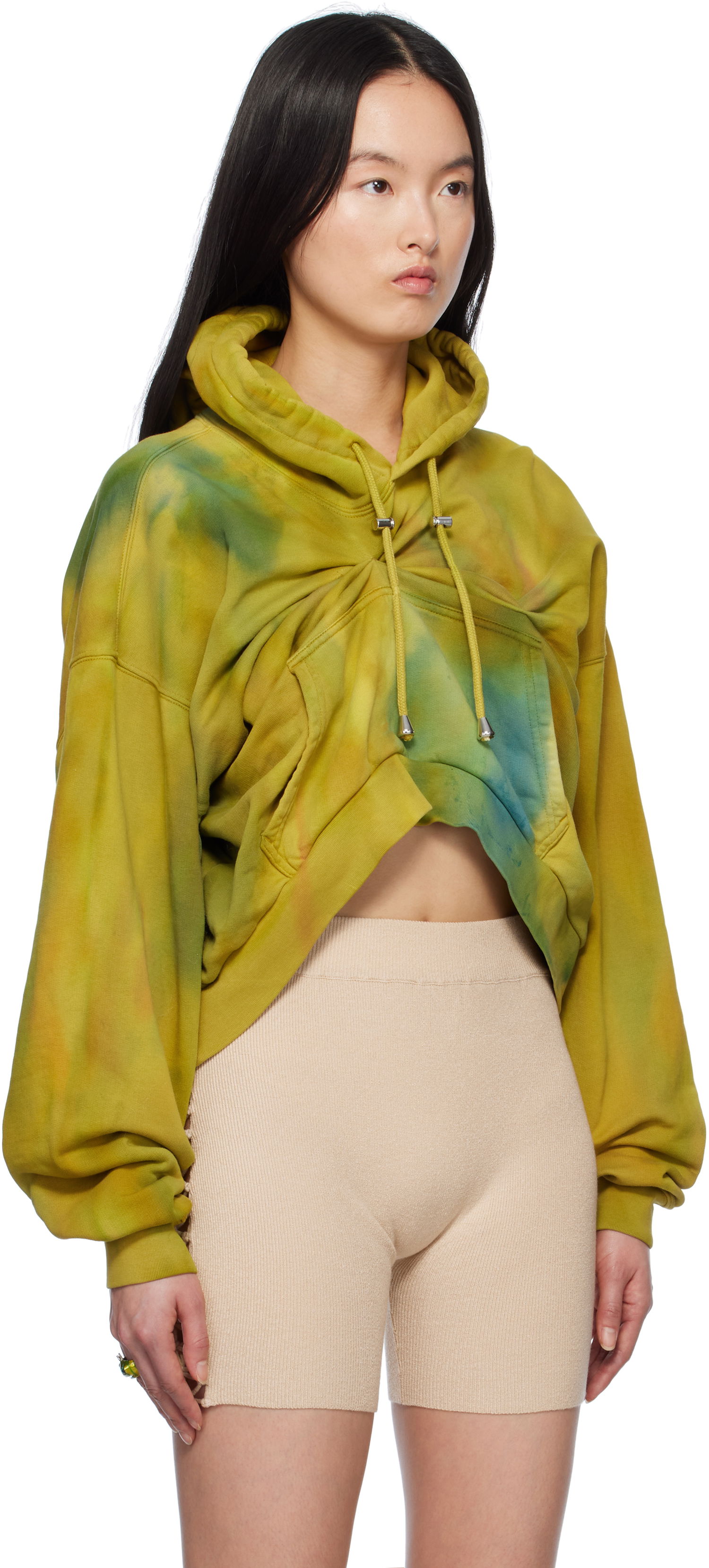 Mikina Collina Strada Collina Strada Draped Hoodie Zelené | XX8014, 1