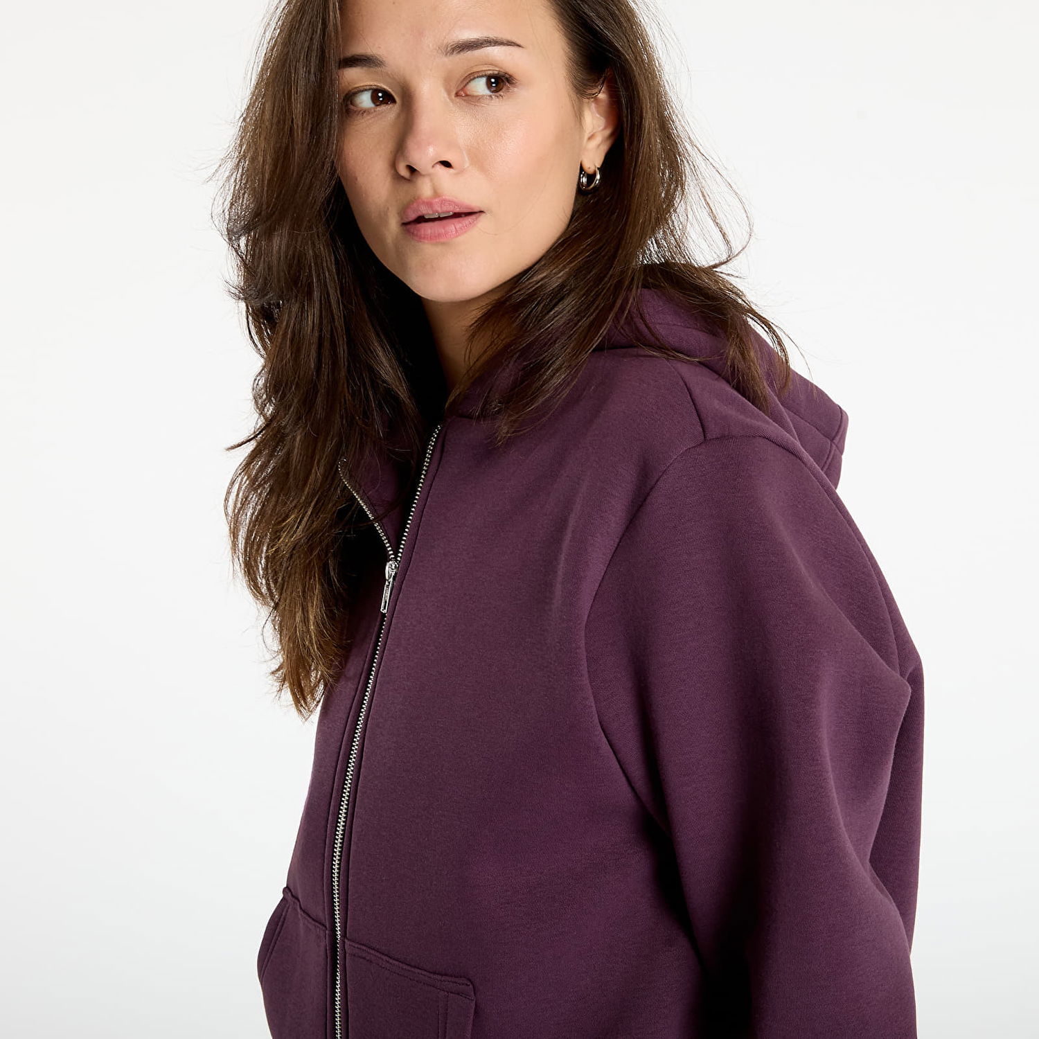 Mikina Urban Classics Sweatshirt Fluffy Zip Hoody L Fialová | TB7286-18329, 1