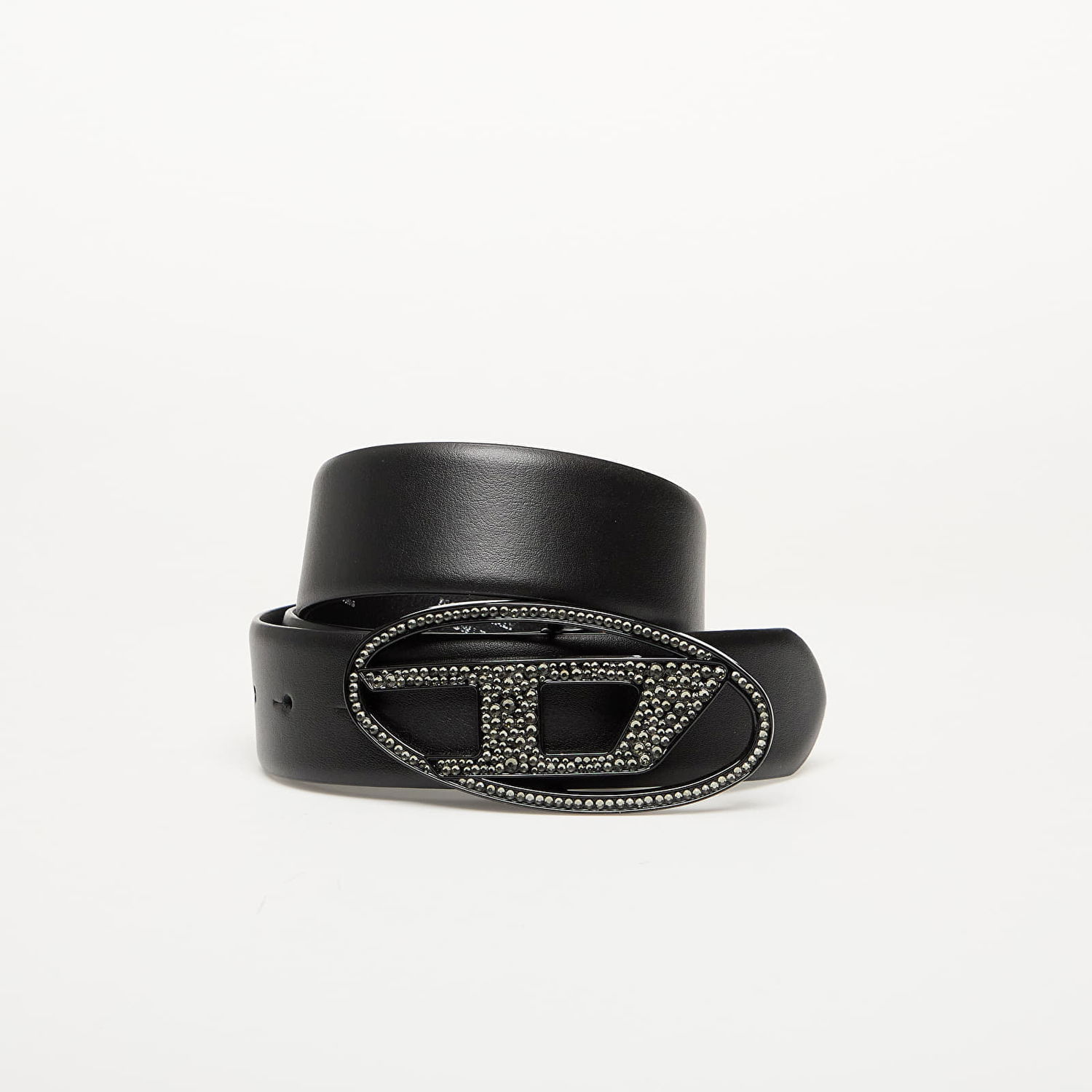 Opasok Diesel Diesel Oval D Logo B-1Dr Strass Belt Čierna | X09611_P6364 Shiny Black, 0