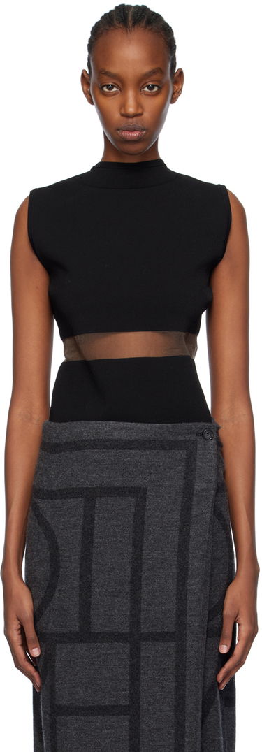 Šaty TOTEME TOTEME High-Neck Mesh-Paneled Top Čierna | 241-WRT1068-YA0028, 0