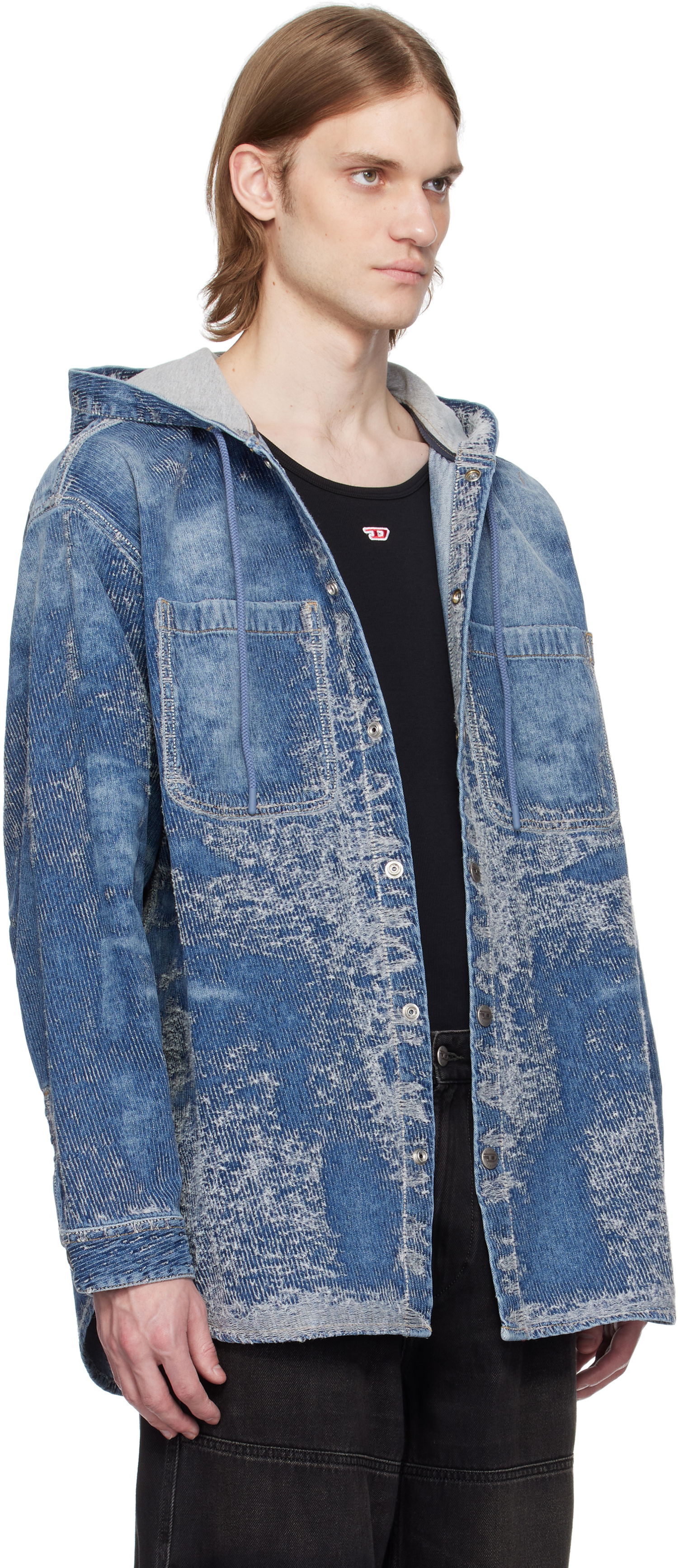 Košeľa Diesel Diesel D-Dewnys-Hood-S Denim Hoodie Modrá | A16360-007W4-01, 1