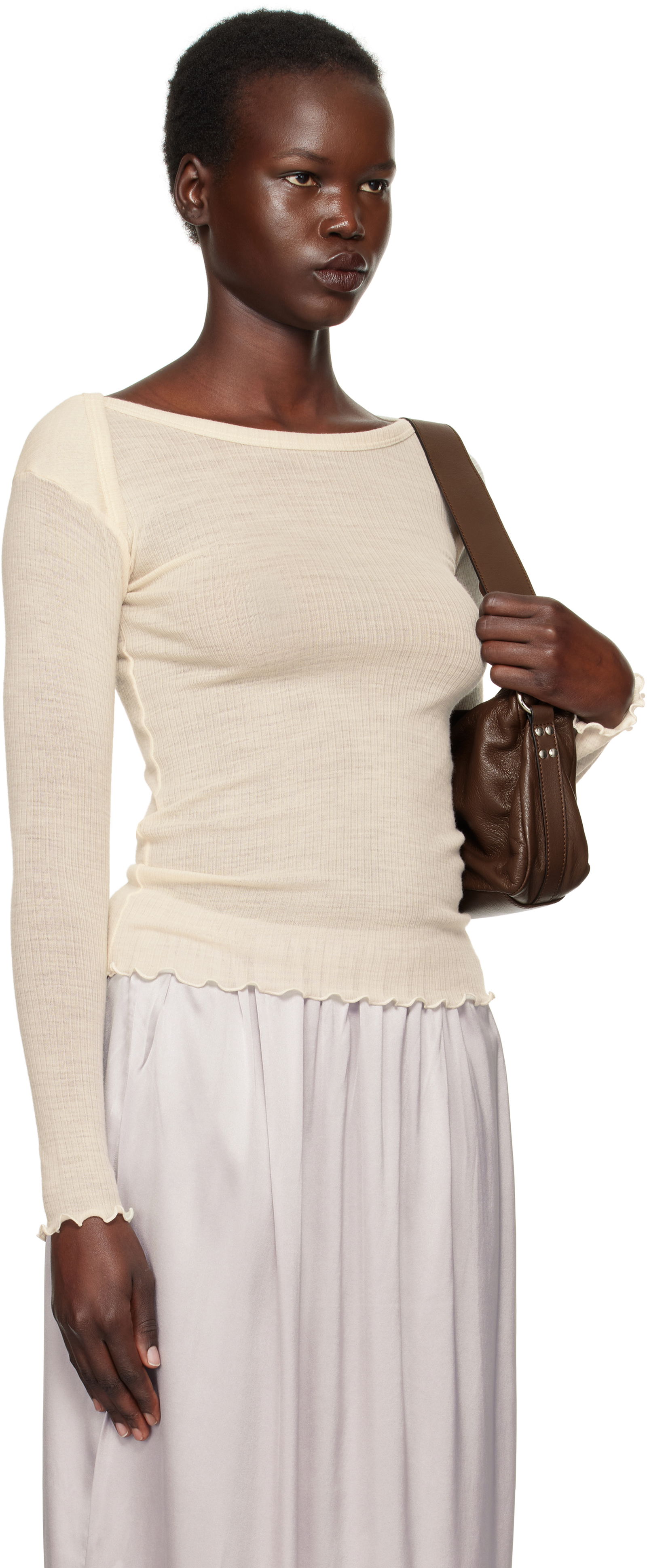 Baserange Long Sleeve Lettuce Edge T-Shirt