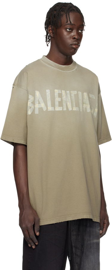 Tričko Balenciaga New Tape Type Medium Fit T-Shirt Zelené | 739784TOVA92942, 1