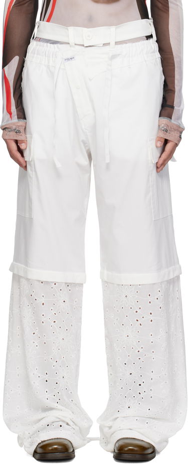 Nohavice Ottolinger Ottolinger Baggy Cargo Pants with Eyelet Hem Biela | 106-200106-01, 0