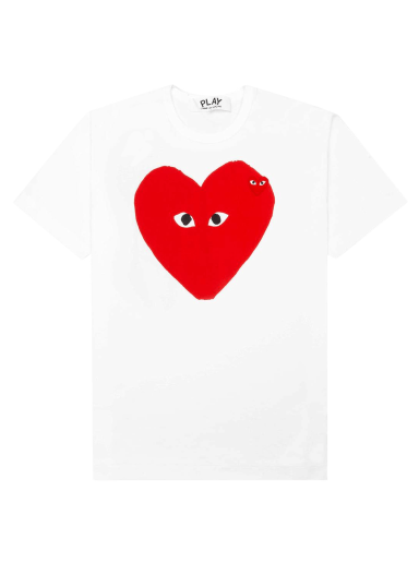 Tričko Comme des Garçons PLAY Red Emblem Small Eyes T-Shirt Biela | AZ T220 051 1