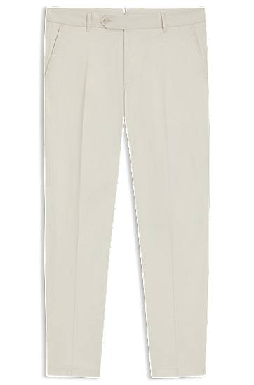 Nohavice BOSS Tapered-Fit Stretch Trousers Béžová | 50544005, 0