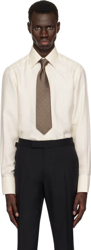 Košeľa Tom Ford TOM FORD Silk Twill Slim Fit Shirt Béžová | HSBC01-SUS02, 0