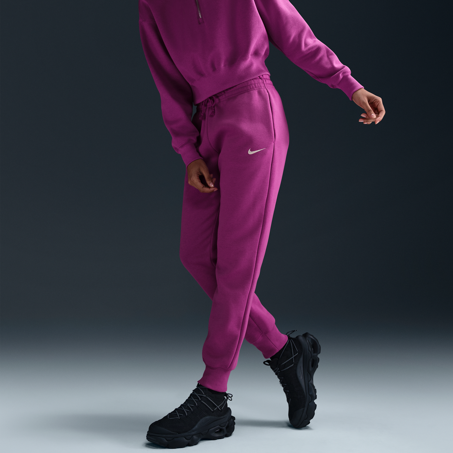 Súprava Nike Sportswear Phoenix Fleece Mid-Rise Joggers Ružová | FZ7626-518, 1