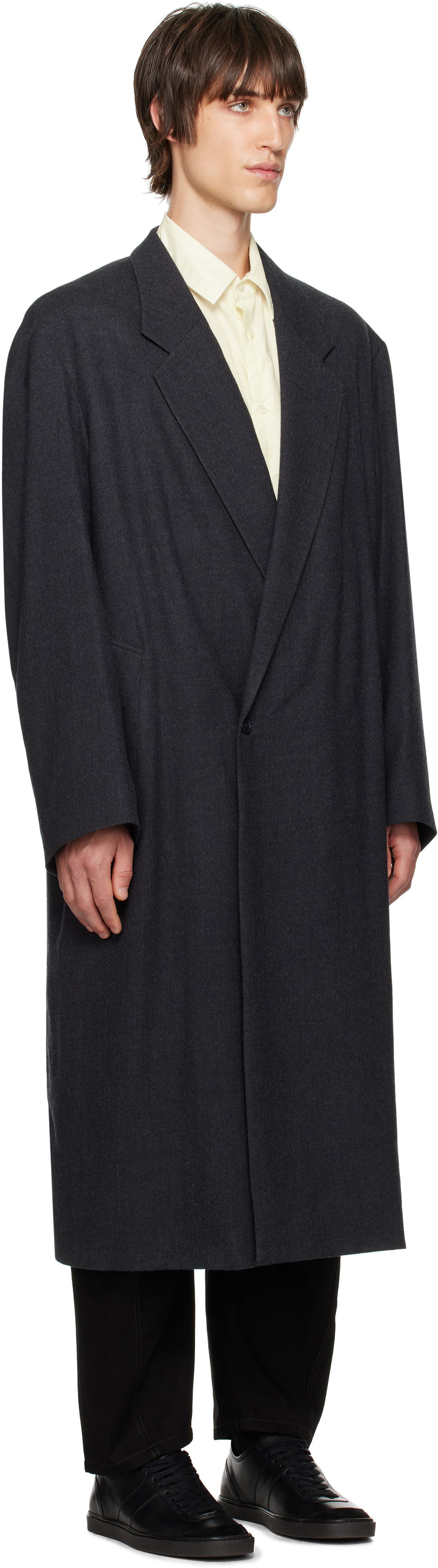Kabáty LEMAIRE Lemaire Maxi Double Breasted Coat Šedá | CO1074 LF1302, 1