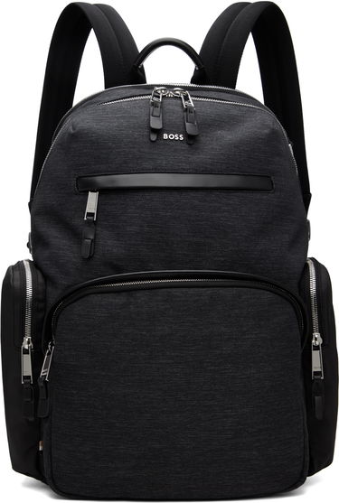 Batoh BOSS Textured Fabric Hardware Backpack Čierna | 50548018, 0