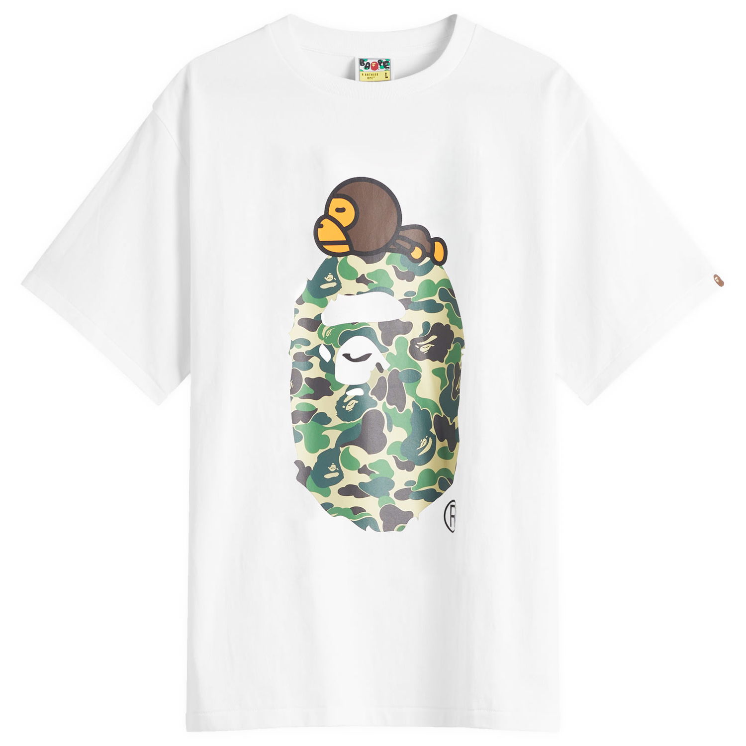 Tričko BAPE A Bathing Ape ABC Camo Big Ape Head Graphic Tee Biela | 002TEL301002M-WGN, 0