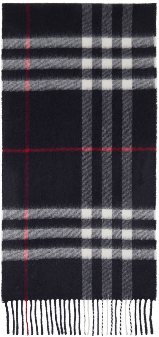 Šál Burberry Check Scarf Navy Navy | 8015542