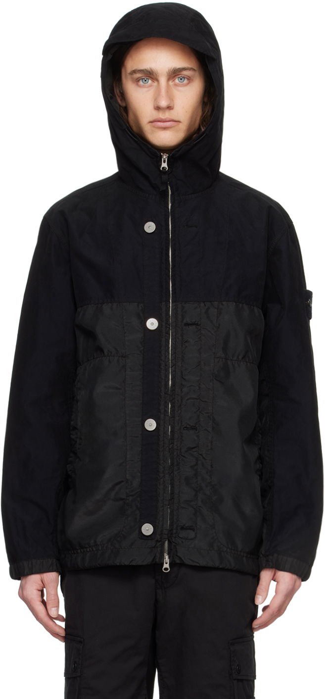 Bunda Stone Island Black Hooded Jacket Čierna | 801542732, 0