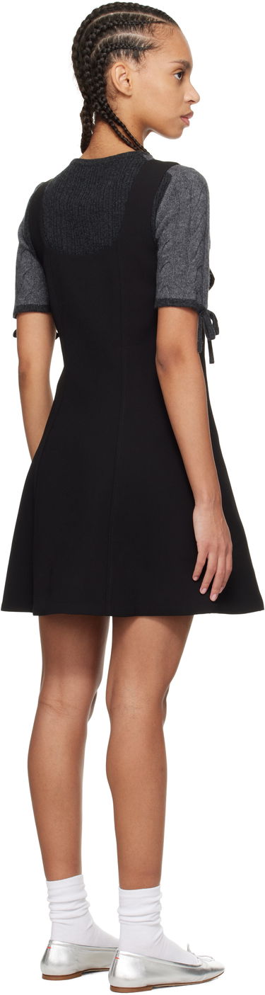 Šaty GANNI GANNI Bonded Crepe Minidress Čierna | W0187, 2
