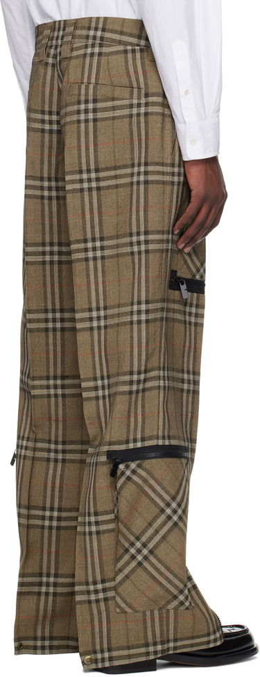 Nohavice Burberry Burberry Check Silk Blend Cargo Pants Hnedá | 8108349, 2