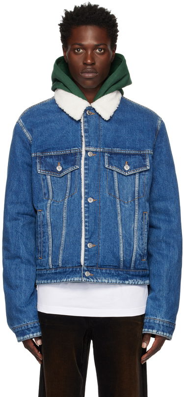 Bunda We11done We11done Regular-Fit Sherpa Denim Jacket Modrá | WD-DJ3-22-362-U-BL, 0