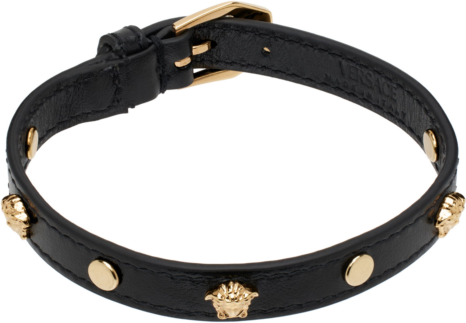 Náramok Versace Medusa Leather Bracelet Čierna | 1018429_1A00637, 0