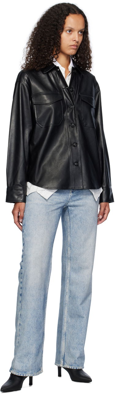 Košeľa rag & bone Rag & Bone Camilla Faux-Leather Shirt Čierna | WCW24FA001GR01, 3