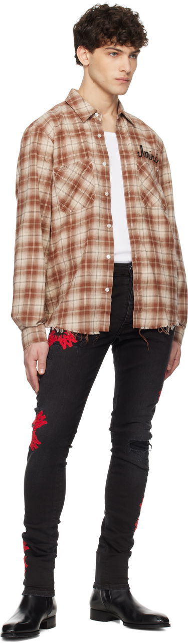 Džínsy AMIRI Quad Applique Slim Fit Jeans Čierna | AMDNSY1111, 3