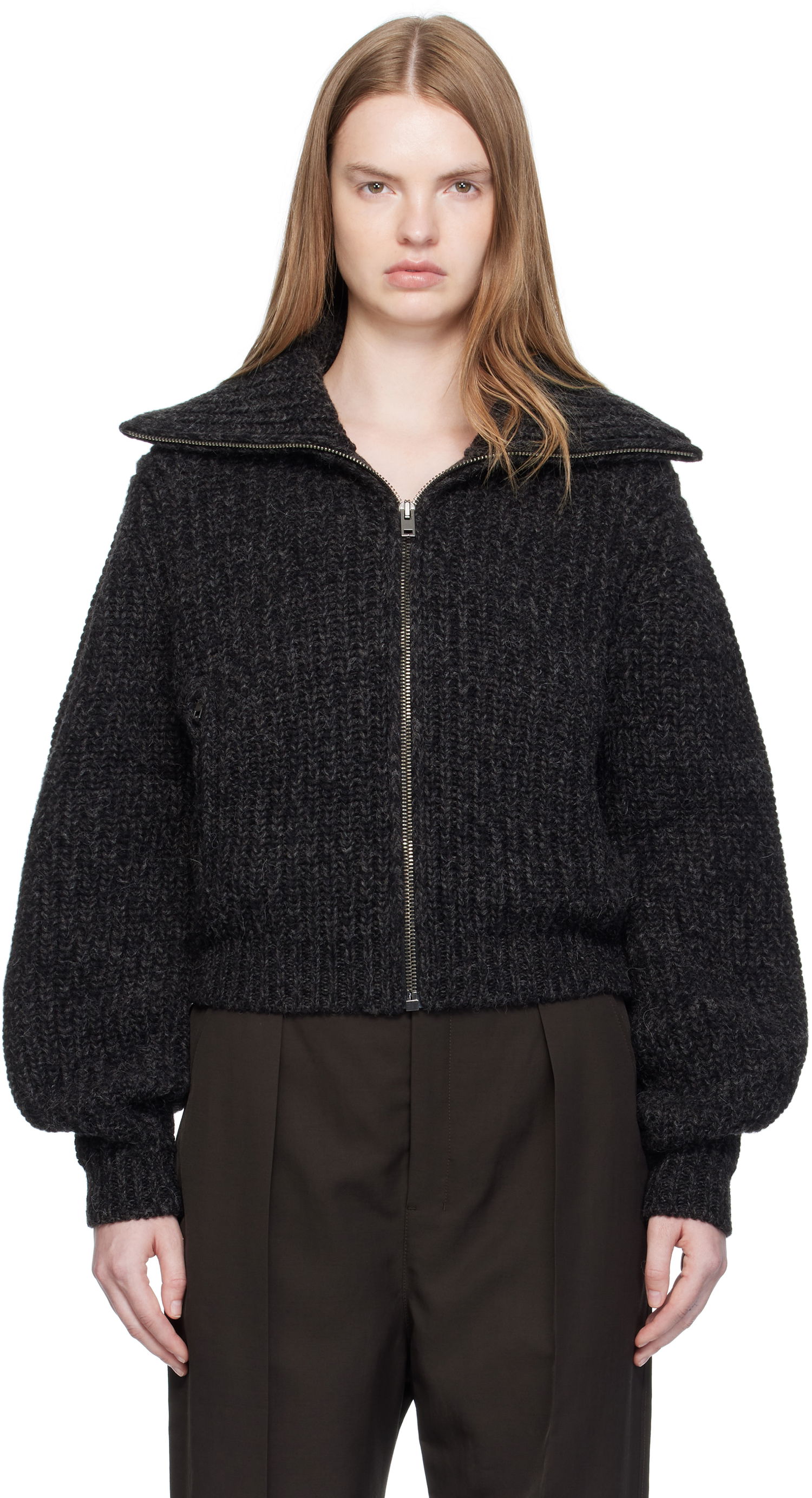 Sveter LEMAIRE LEMAIRE Zipped Knit Cardigan Šedá | OW1186 LK1029, 0