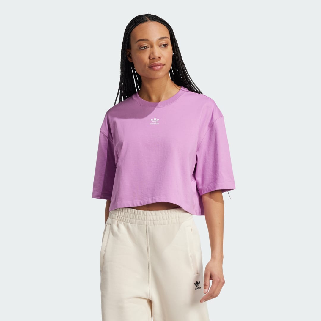 Crop Top adidas Performance Essentials Cropped T-Shirt Fialová | IY7333, 0