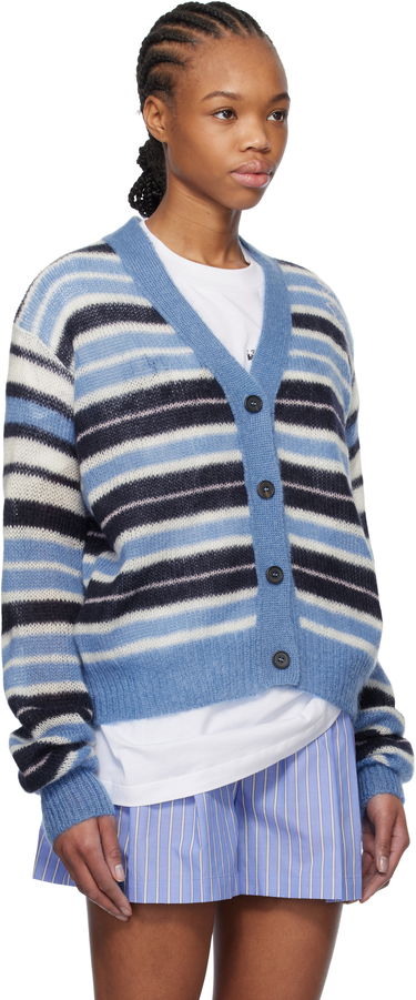 Sveter Marni Marni Striped Mohair Cardigan Modrá | CDMD0388Q0 UFU178, 1