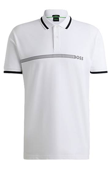 Polo tričko BOSS BOSS Polo Shirt with Stripes and Logo Biela | 50519745, 0