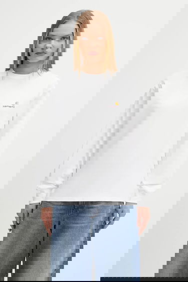 Tričko Carhartt WIP American Script Long-Sleeve T-Shirt Biela | I035466.02XX, 0