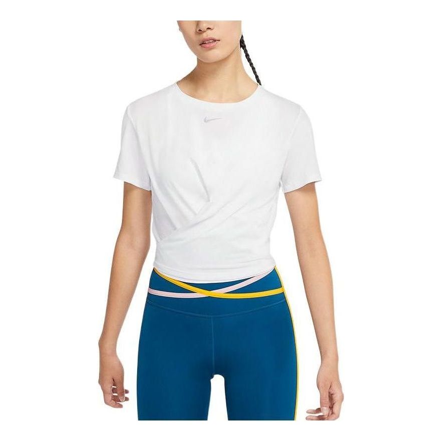 Crop Top Nike One Luxe Dri-Fit Twist-Front Crop Top Biela | DD4922-100, 0